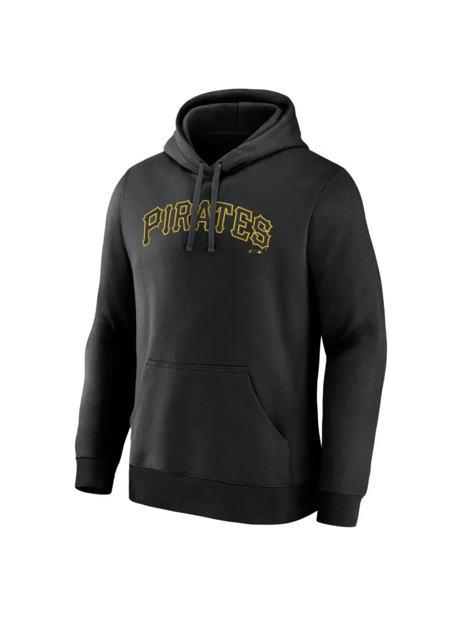 Худи с капюшоном и принтом Pittsburgh Pirates Wordmark Logo Athletic — изображение 2 из 3, черный