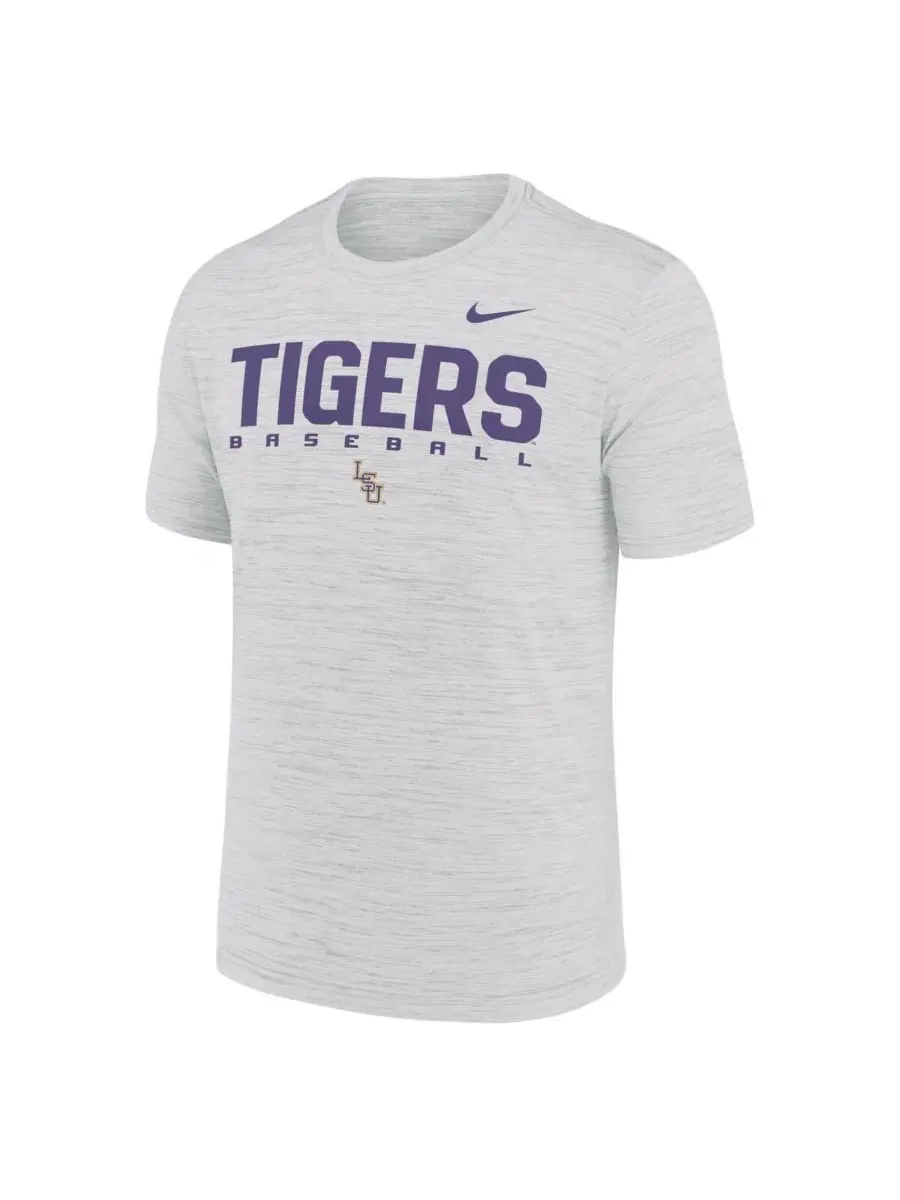 Футболка с коротким рукавом с принтом LSU Tigers Dugout Velocity Dri-FIT Nike — изображение 2 из 4, белый