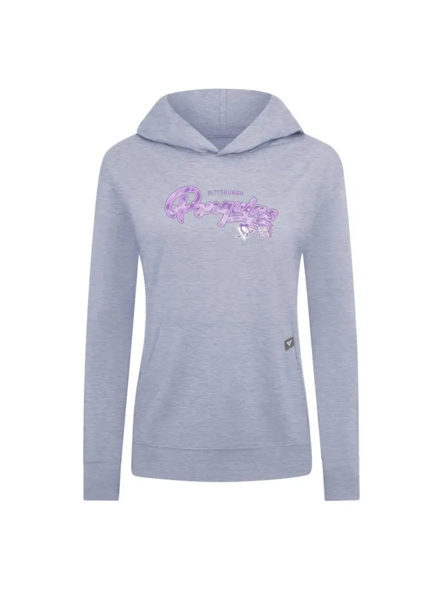 Толстовка с капюшоном с принтом Pittsburgh Penguins Hockey Fights Cancer Relay LevelWear — изображение 2 из 3, серый