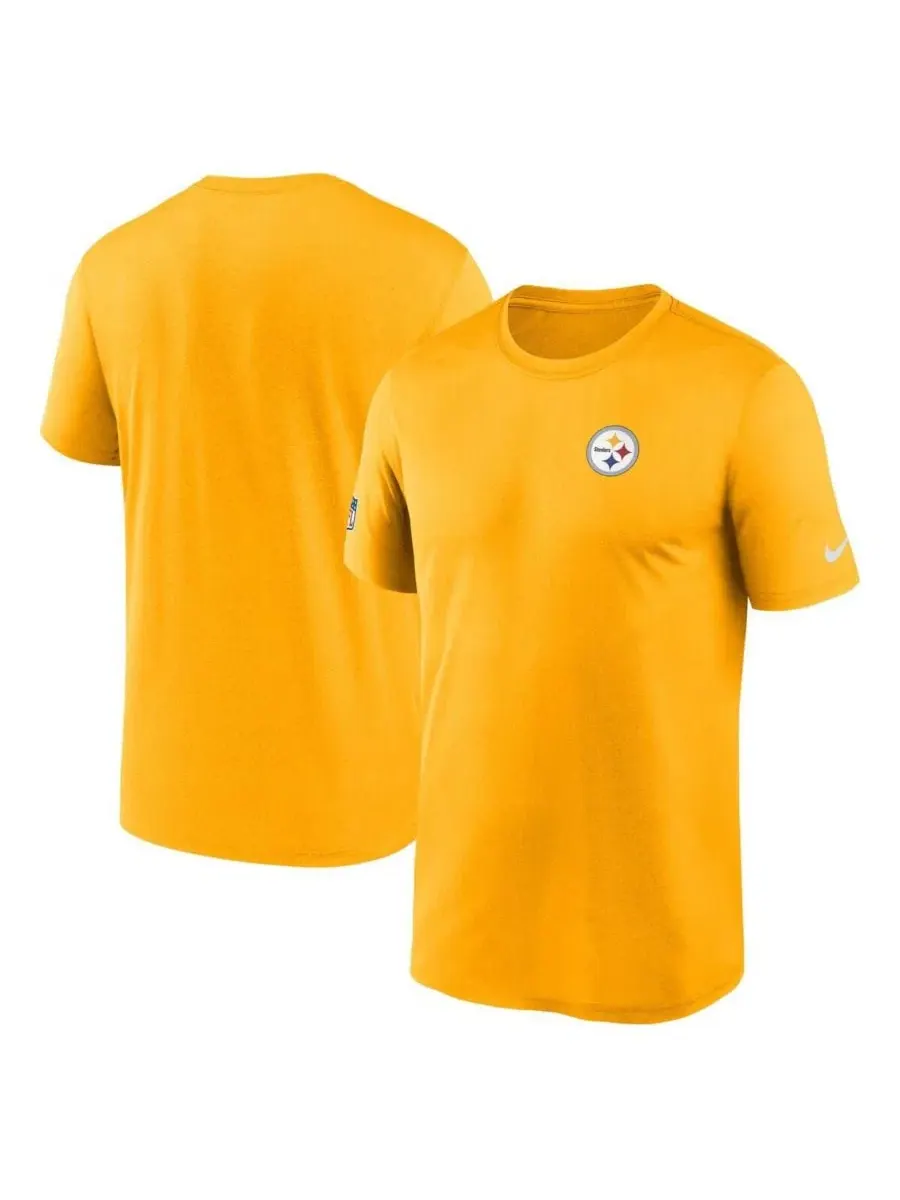 Футболка с коротким рукавом Nike Gold Pittsburgh Steelers Sideline Legend Small Logo Dri-FIT — изображение 1 из 3, золото