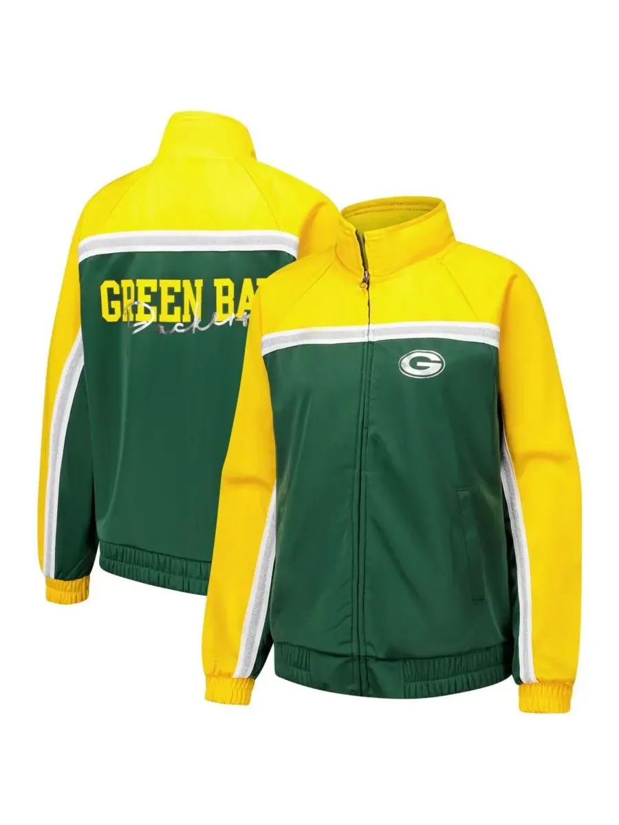 G-III 4Her by Carl Banks Женская спортивная куртка Green Bay Packers на молнии для послематчевой — изображение 1 из 3