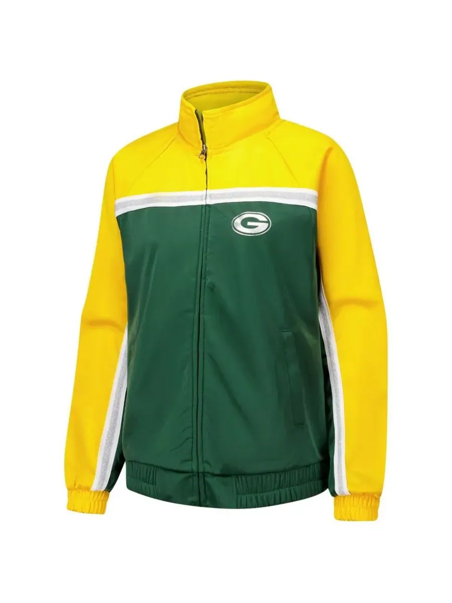 G-III 4Her by Carl Banks Женская спортивная куртка Green Bay Packers на молнии для послематчевой — изображение 2 из 3
