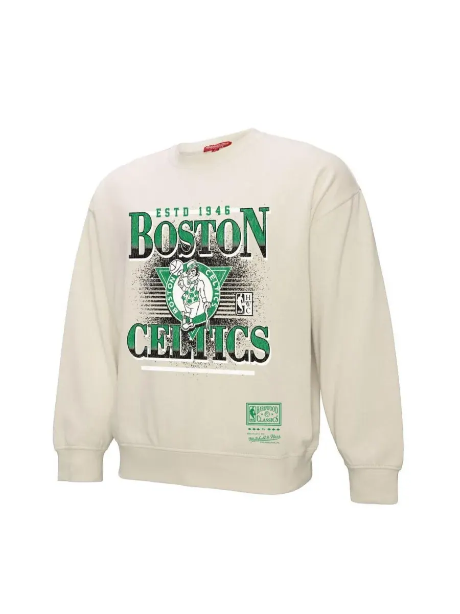 Mitchell & Ness Женская кремовая толстовка-пуловер Boston Celtics с аппликацией — изображение 3 из 3, бежевый