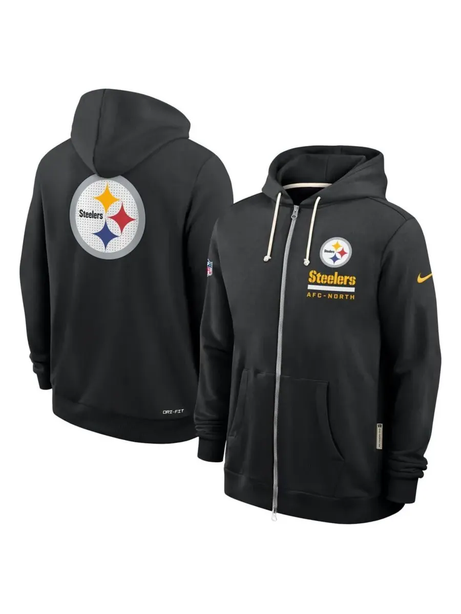 Nike Мужская черная толстовка на молнии с символикой команды Pittsburgh Steelers Sideline Utility — изображение 1 из 2