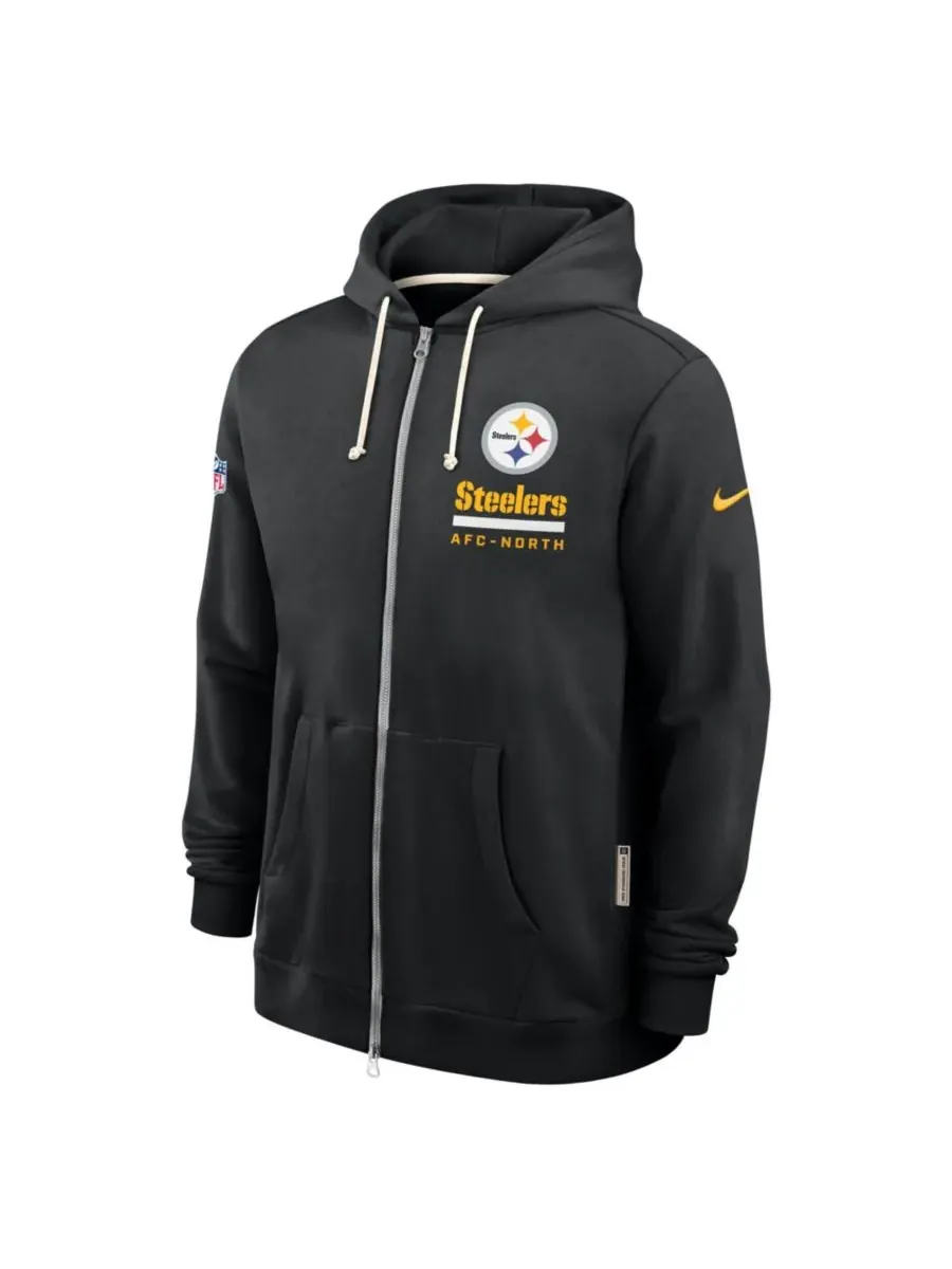 Nike Мужская черная толстовка на молнии с символикой команды Pittsburgh Steelers Sideline Utility — изображение 2 из 2