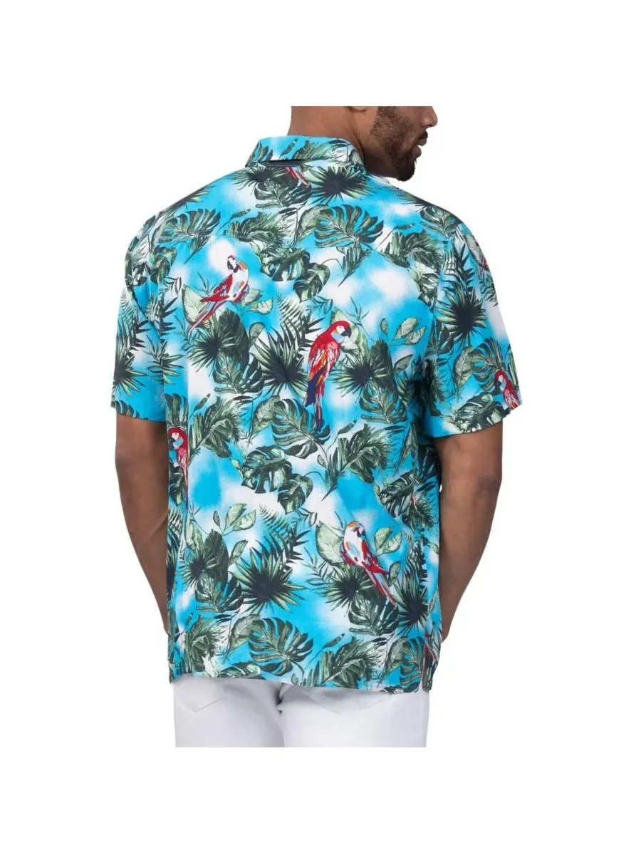 Margaritaville Мужская светло-голубая рубашка на пуговицах Kyle Larson Jungle Parrot Party — изображение 2 из 2