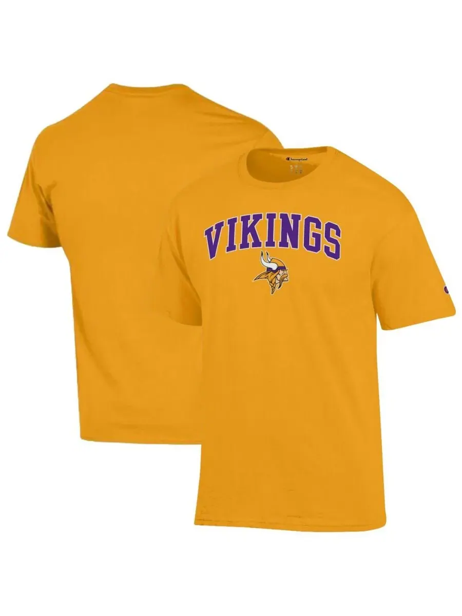 Футболка с принтом Arch Over Logo Minnesota Vikings Champion — изображение 1 из 3, золото