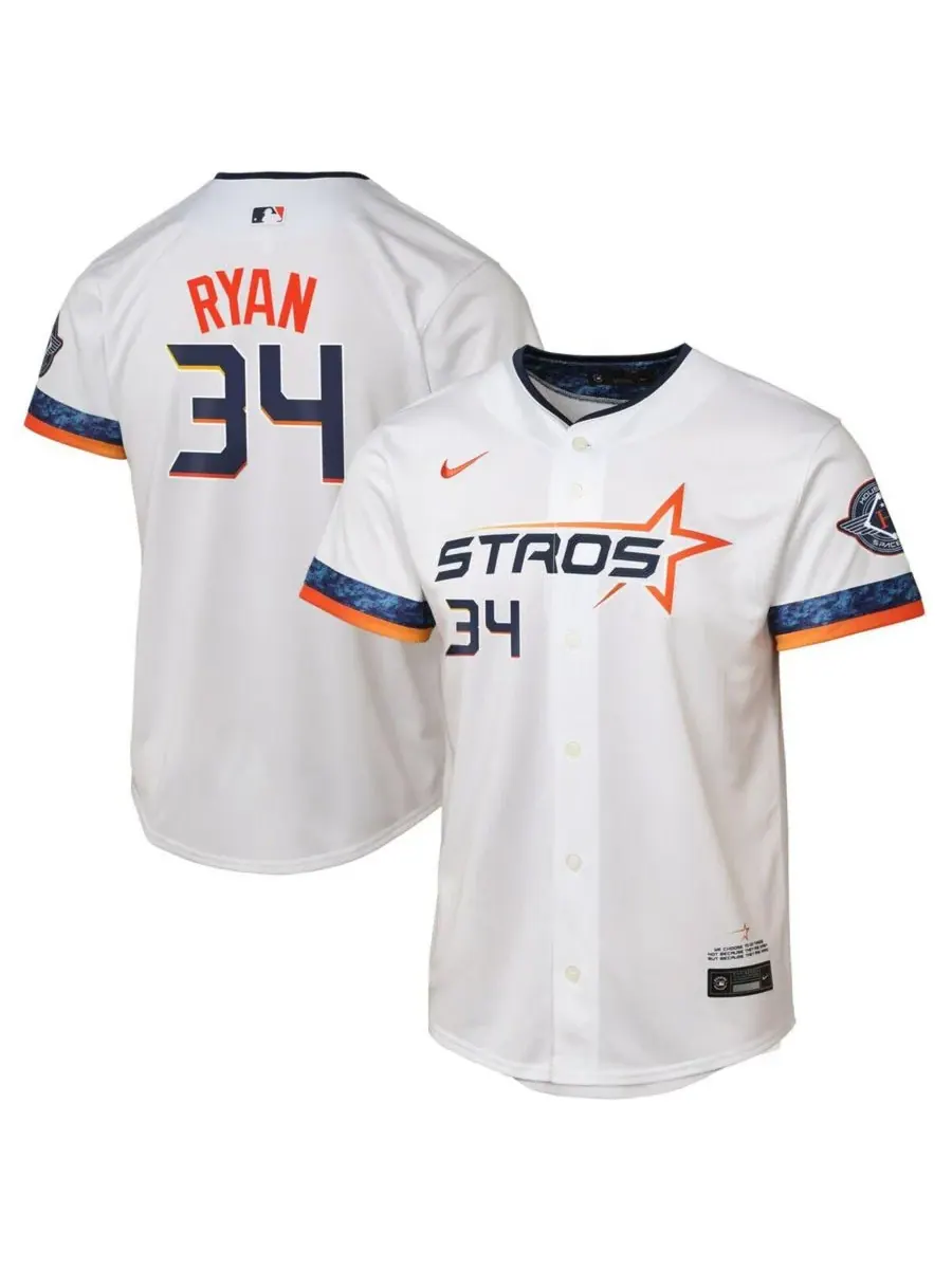 Nike Big Boys and Girls Nolan Ryan White Houston Astros 2025 City Connect Limited Player Jersey — изображение 1 из 3, белый