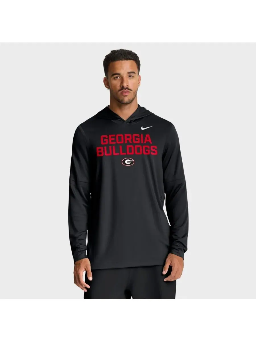 Nike Мужская черная толстовка с длинными рукавами Georgia Bulldogs 2025 Sideline Performance — изображение 1 из 5, черный