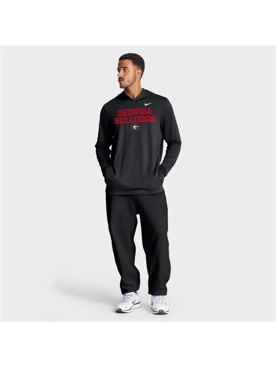 Nike Мужская черная толстовка с длинными рукавами Georgia Bulldogs 2025 Sideline Performance — изображение 3 из 5, черный