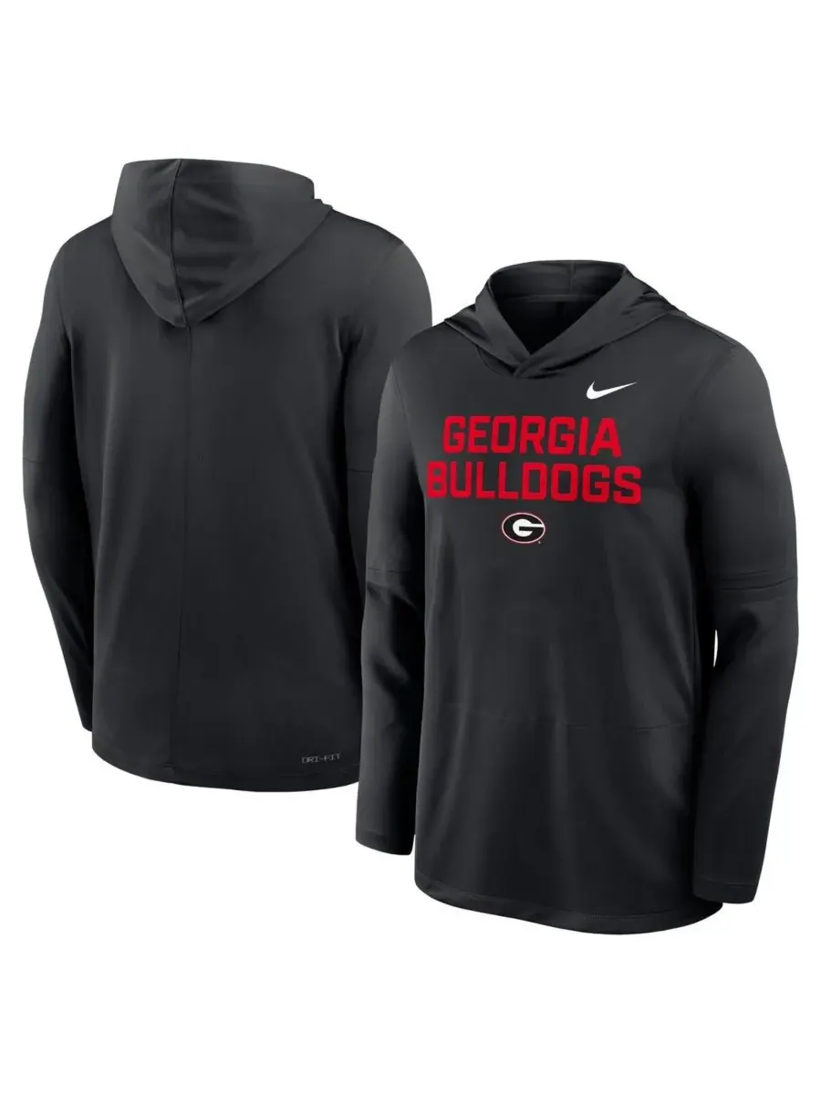 Nike Мужская черная толстовка с длинными рукавами Georgia Bulldogs 2025 Sideline Performance — изображение 4 из 5, черный