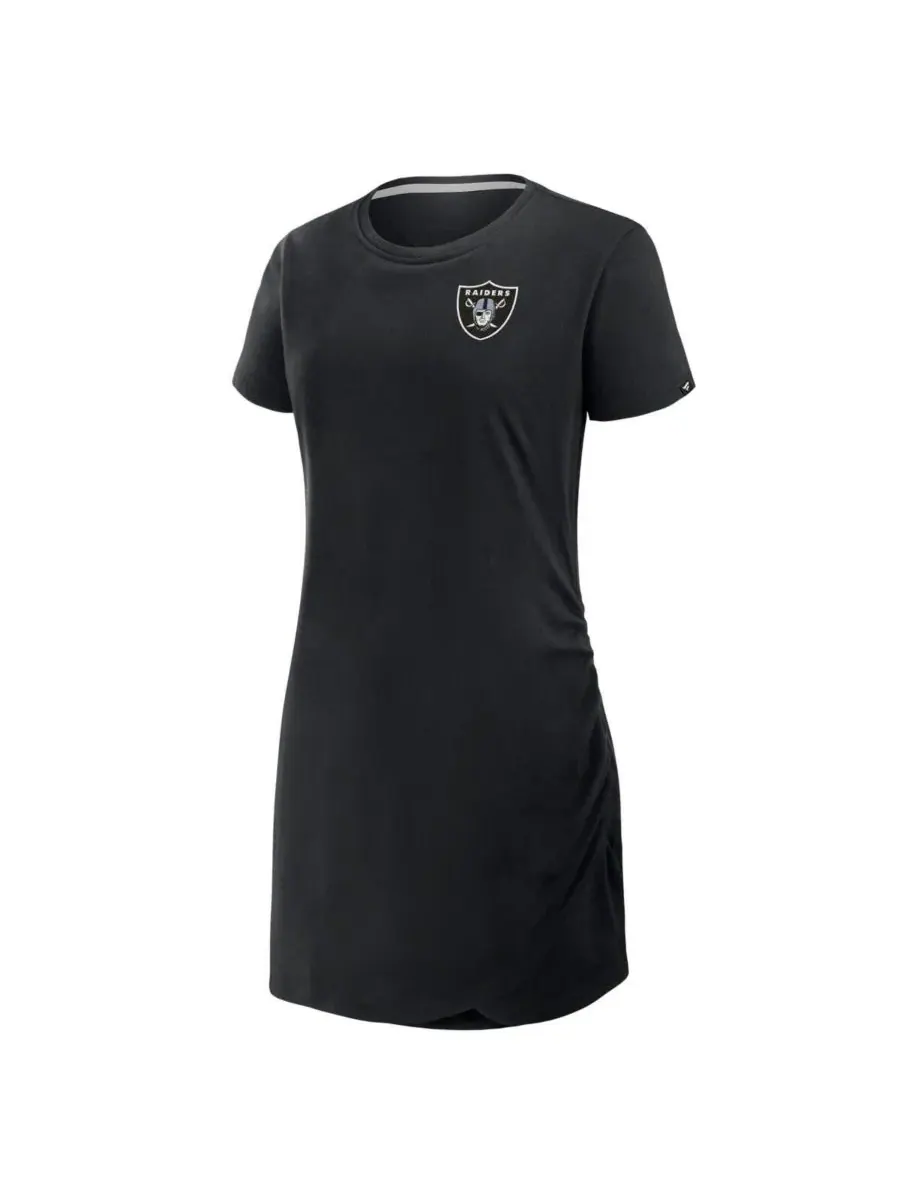 Fanatics Женское черное платье-футболка с драпировкой в стиле команды Las Vegas Raiders — изображение 2 из 3, черный