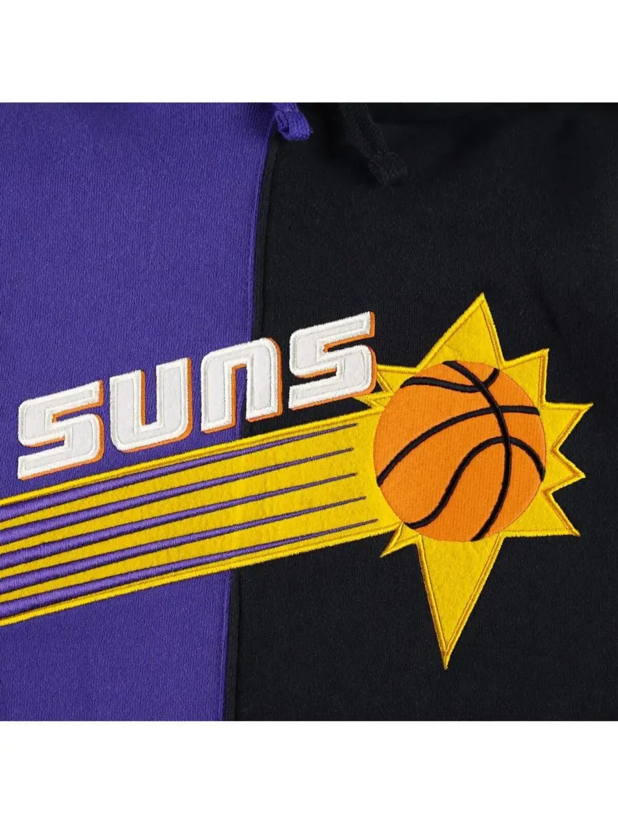 Mitchell & Ness Мужская фиолетово-черная толстовка с капюшоном Phoenix Suns Hardwood Classics Split — изображение 2 из 4