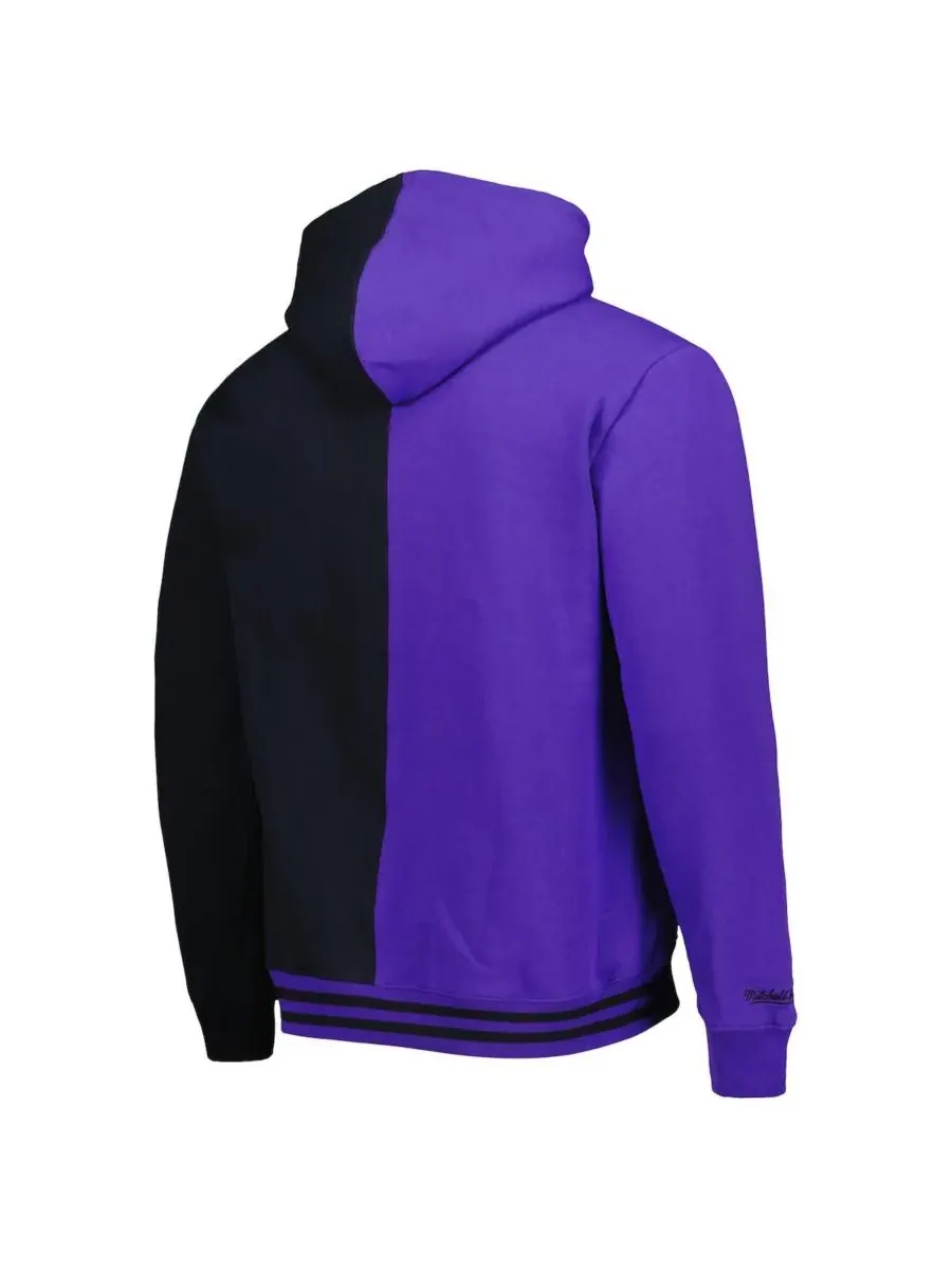 Mitchell & Ness Мужская фиолетово-черная толстовка с капюшоном Phoenix Suns Hardwood Classics Split — изображение 3 из 4