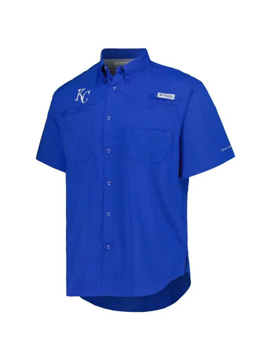 Мужская рубашка на пуговицах Royal Kansas City Royals Tamiami Omni-Shade Columbia — изображение 3 из 3, королевский