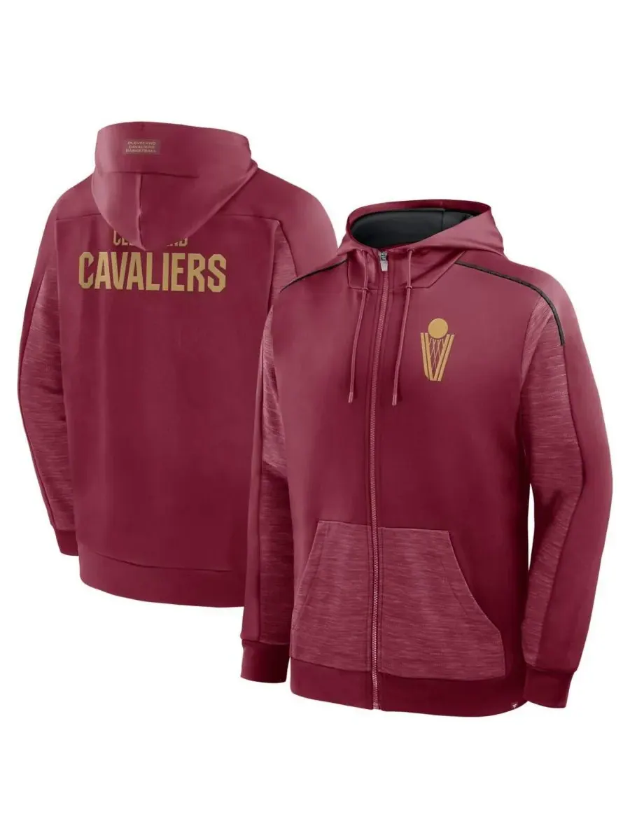 Мужская винная толстовка на молнии с изображением защитника команды Cleveland Cavaliers Back Door — изображение 1 из 5