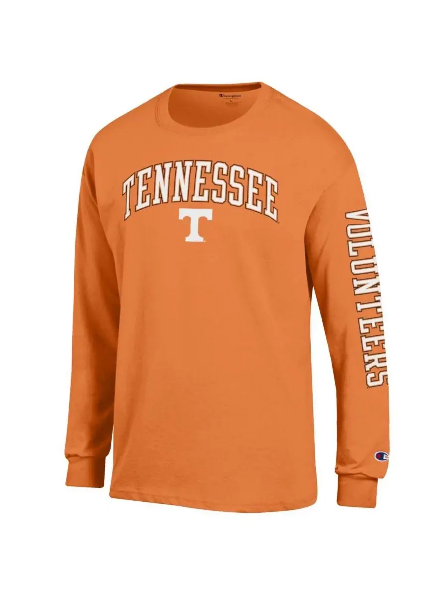 Champion Мужская оранжевая футболка с длинными рукавами Tennessee Volunteers Arch Over Logo 2-Hit — изображение 3 из 3