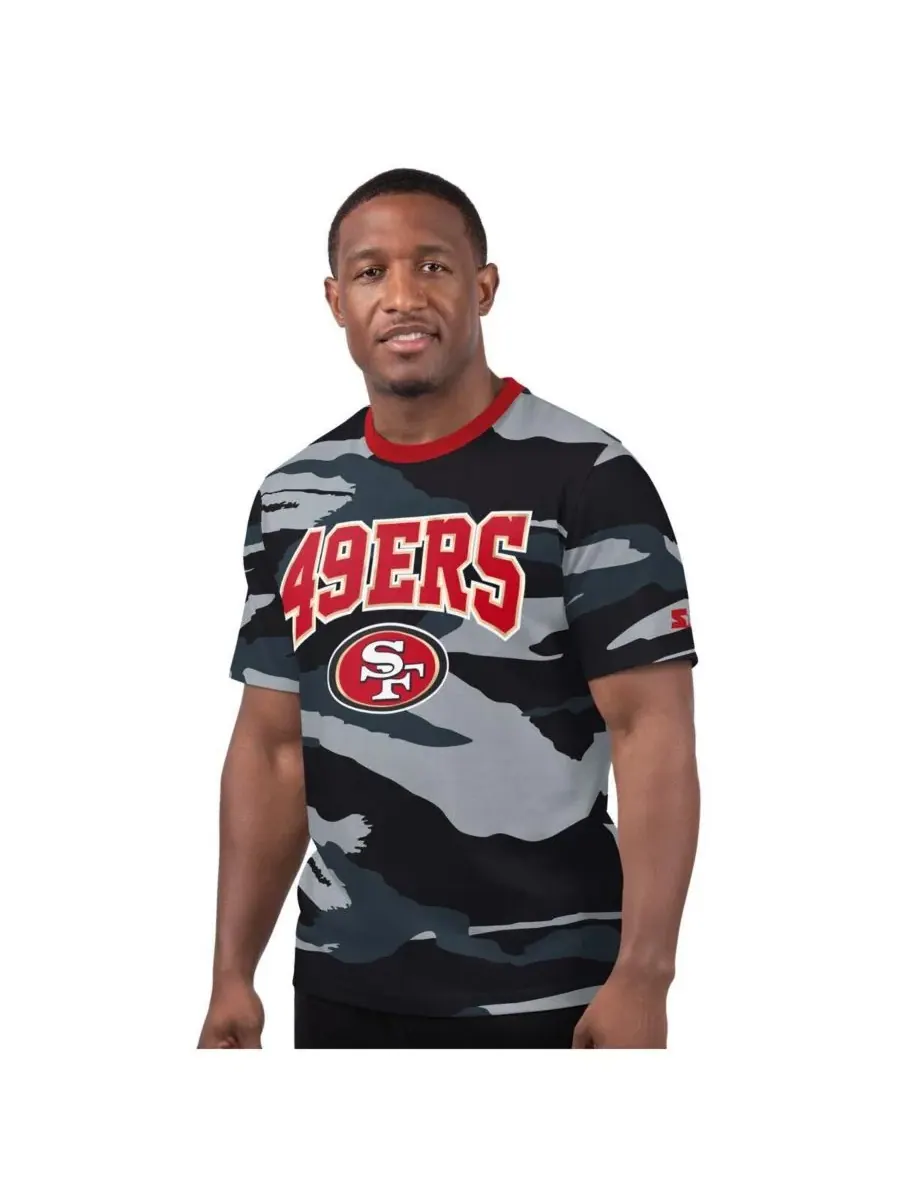 Starter Мужская серая футболка San Francisco 49ers Thursday Night Gridiron — изображение 1 из 2, камуфляж