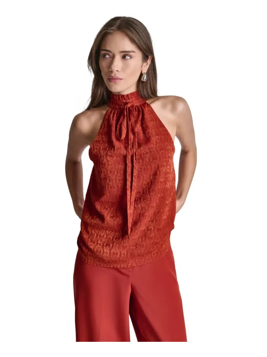 Топ без рукавов с завязкой на шее BCBG, Mesa Rust — изображение 1 из 7