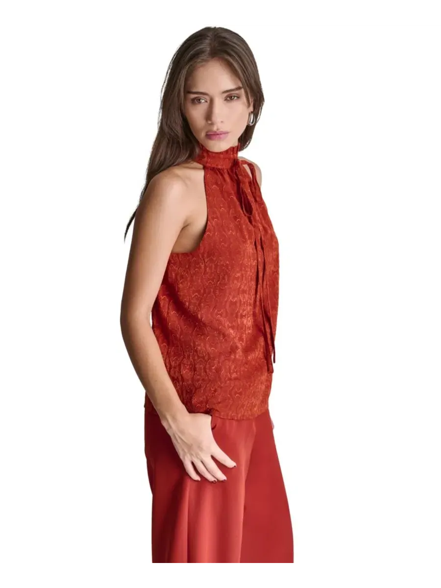 Топ без рукавов с завязкой на шее BCBG, Mesa Rust — изображение 3 из 7