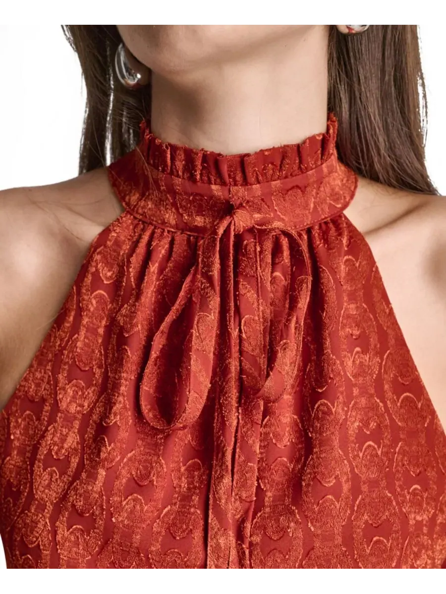 Топ без рукавов с завязкой на шее BCBG, Mesa Rust — изображение 4 из 7