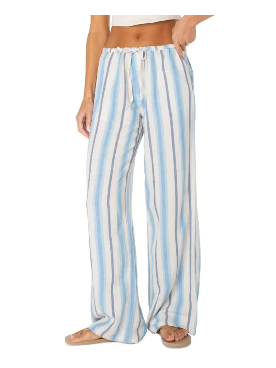 Штаны широкие с принтом Iyla Roxy, Cerulean Sunny Stripe — изображение 1 из 5