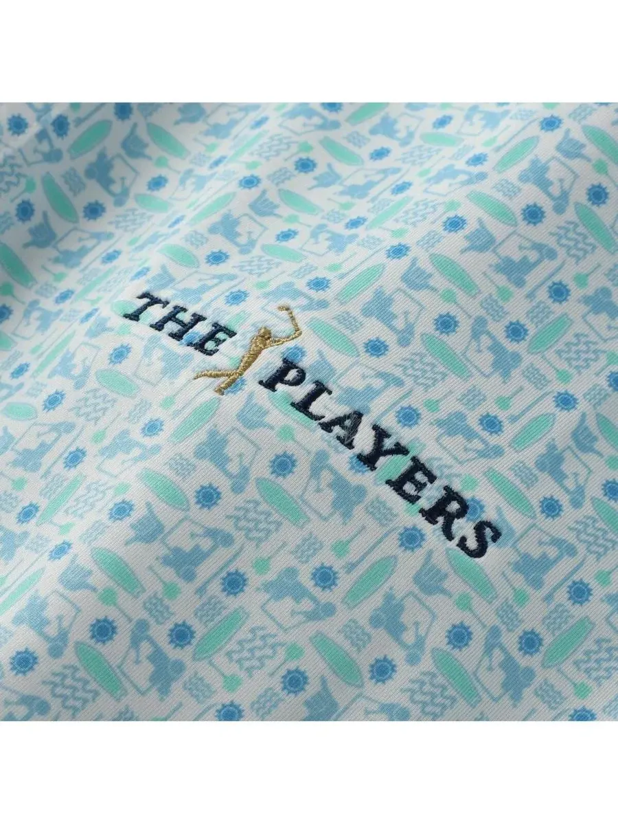 Мужская светло-голубая поло-рубашка THE PLAYERS Surfs Up с принтом Lile Footjoy — изображение 4 из 4, светлый синий