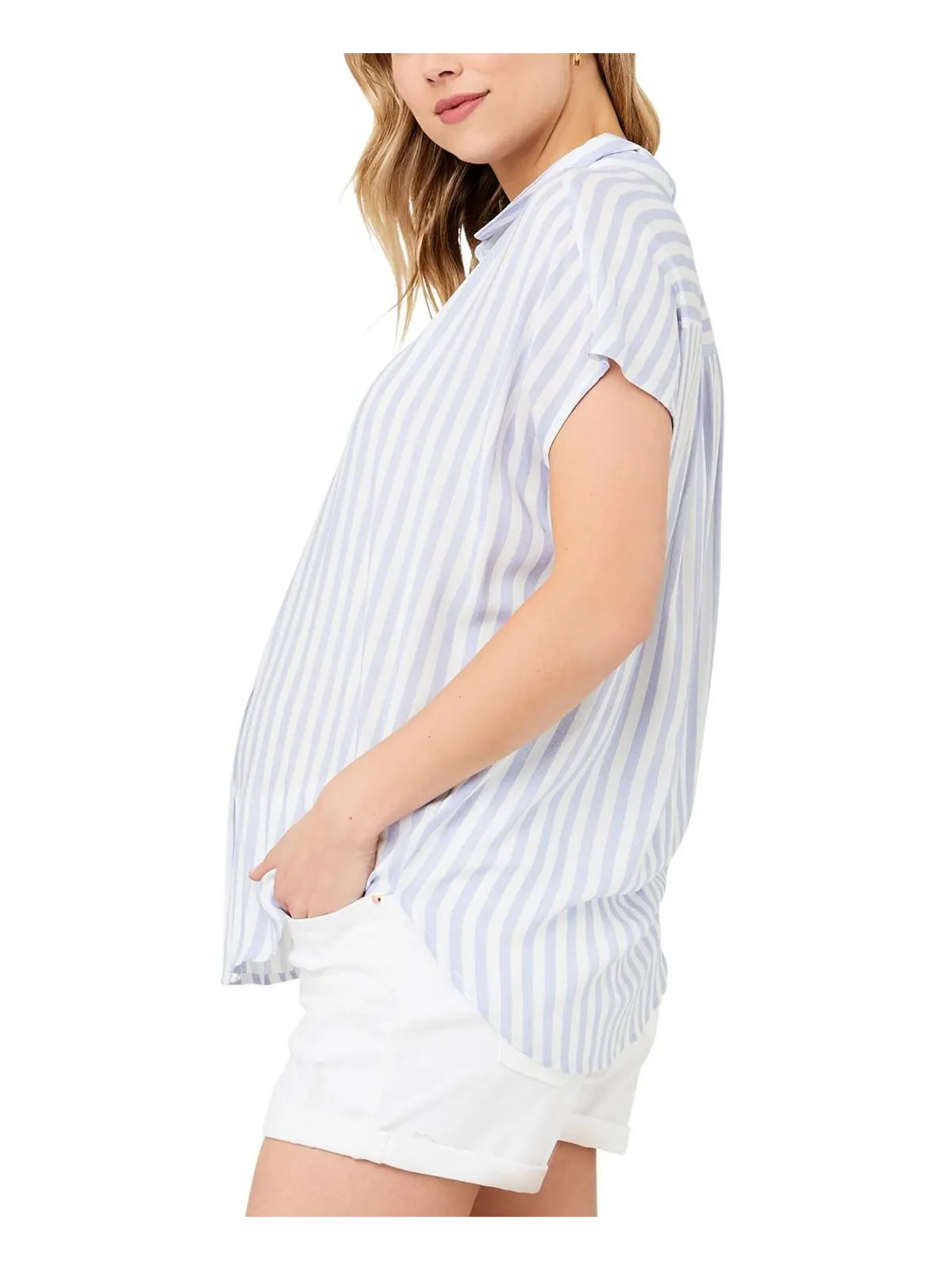 Свободная рубашка Quinn St для беременных Ripe Maternity — изображение 2 из 3, синий/белый