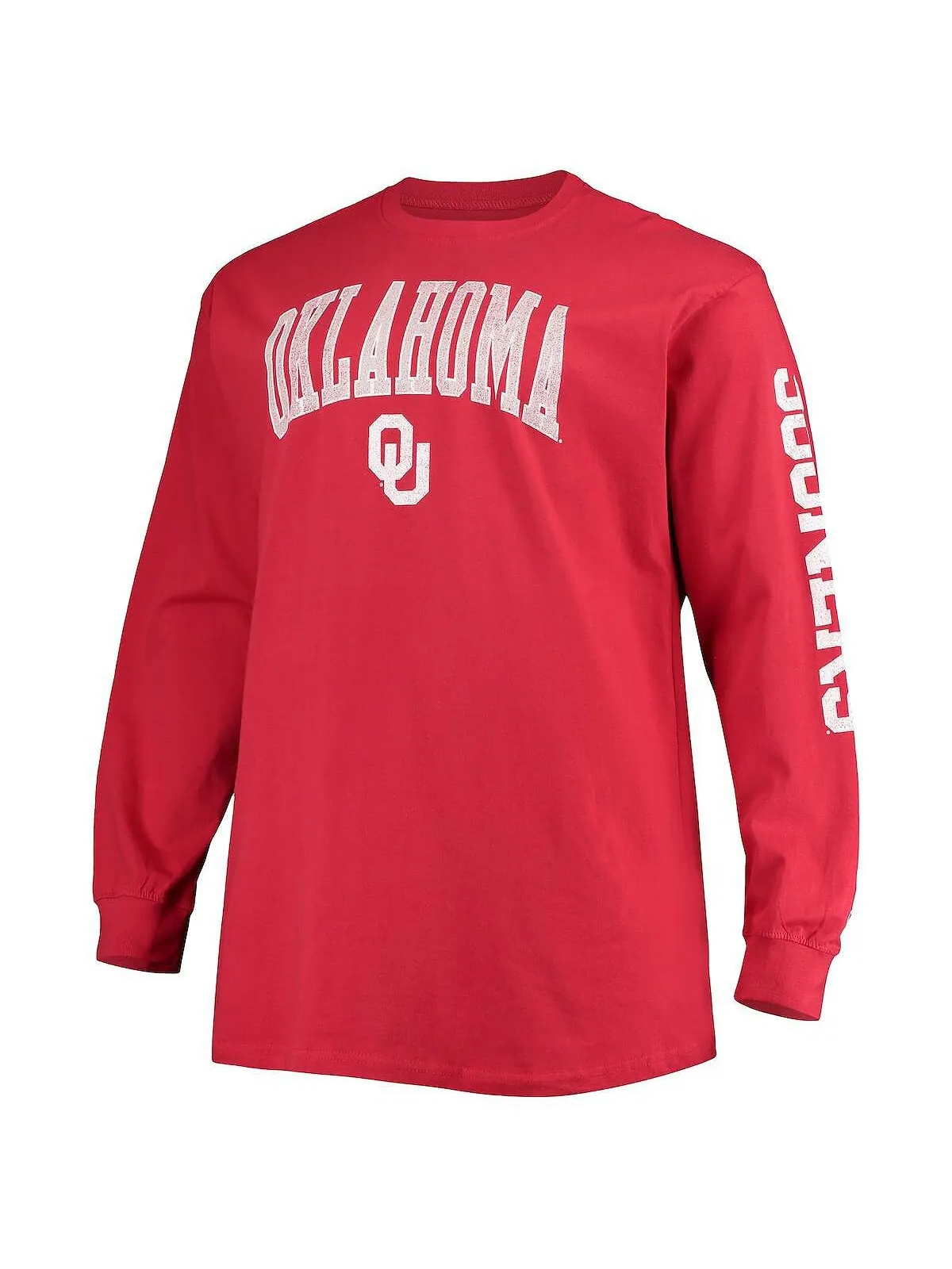 Мужская темно-красная футболка с длинным рукавом oklahoma sooners big and tall 2-hit Champion — изображение 2 из 3, красный
