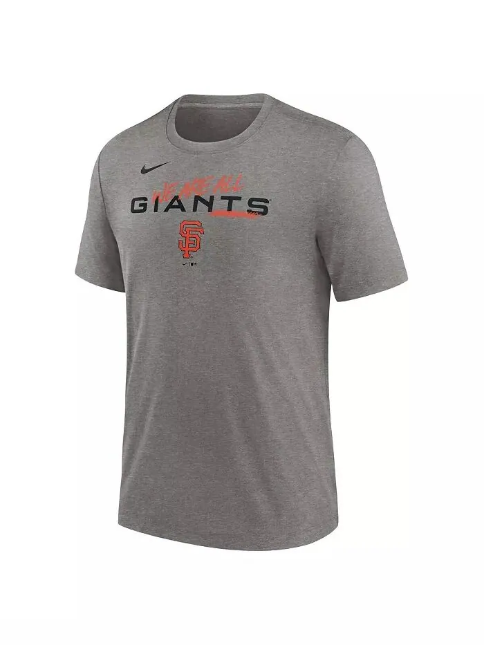 Футболка мужская Heather Charcoal San Francisco Giants We Are All Tri-Blend Nike — изображение 2 из 3