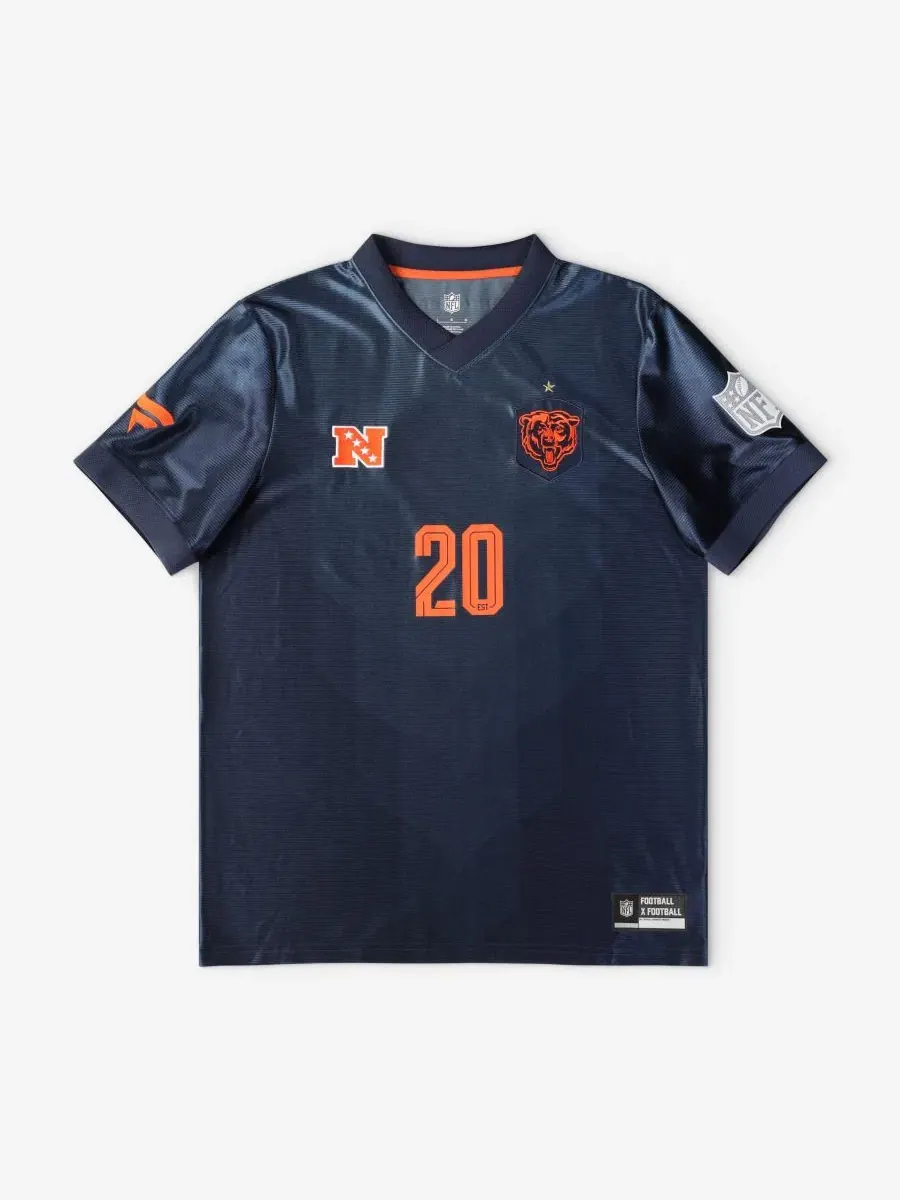 Футболка-джерси с V-образным вырезом Football x Football Navy Fanatics — изображение 1 из 5, темно-синий