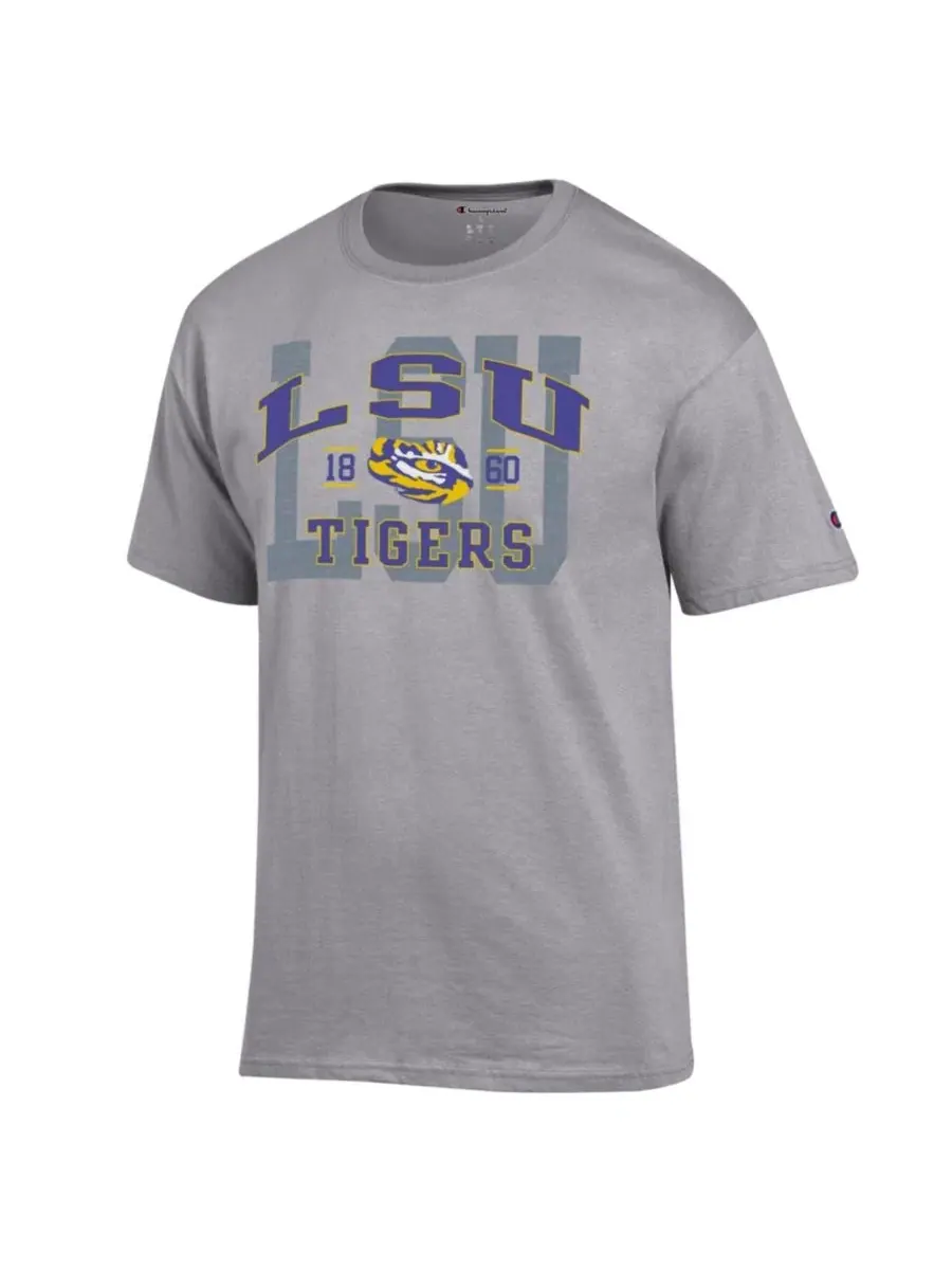 Футболка с длинным рукавом Varsity LSU Tigers Champion — изображение 2 из 3, серый