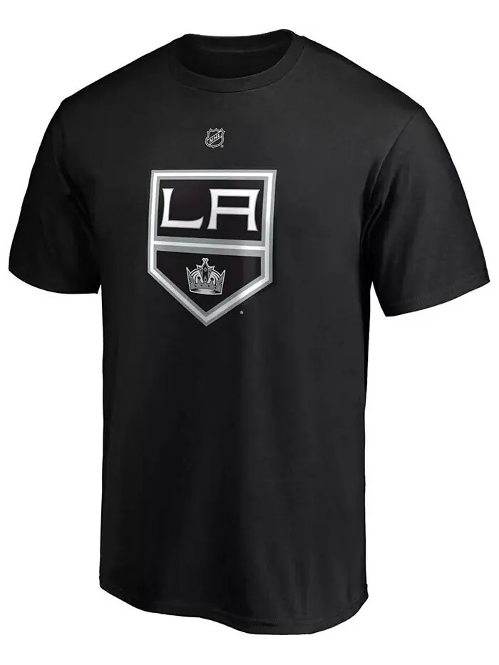 Мужская черная футболка Quinton Byfield Los Angeles Kings с аутентичным именем и номером Stack — изображение 2 из 3