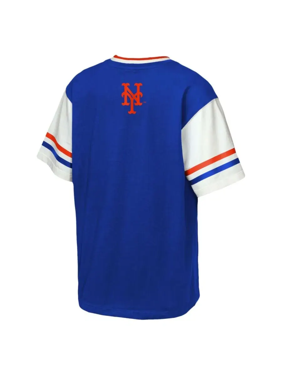 Футболка-поло с принтом команды New York Mets Big League Base Runner Ringer Outerstuff — изображение 2 из 3, королевский