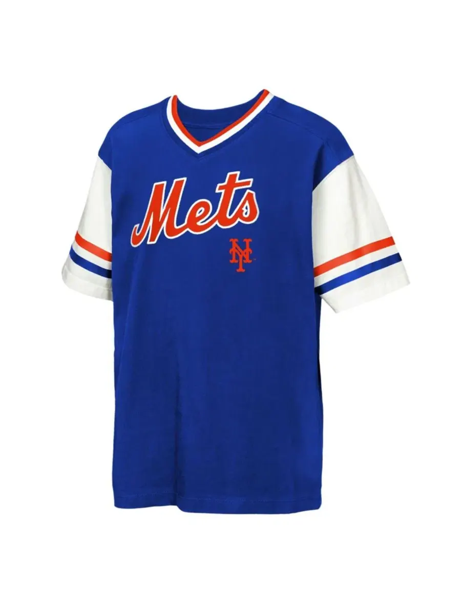 Футболка-поло с принтом команды New York Mets Big League Base Runner Ringer Outerstuff — изображение 3 из 3, королевский