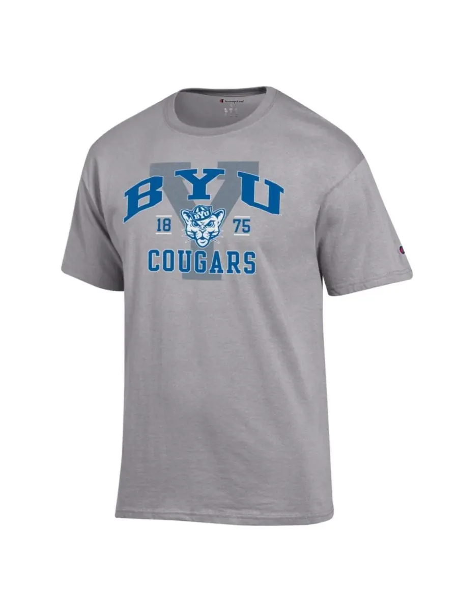 Футболка с принтом BYU Cougars Varsity Champion — изображение 2 из 3, серый