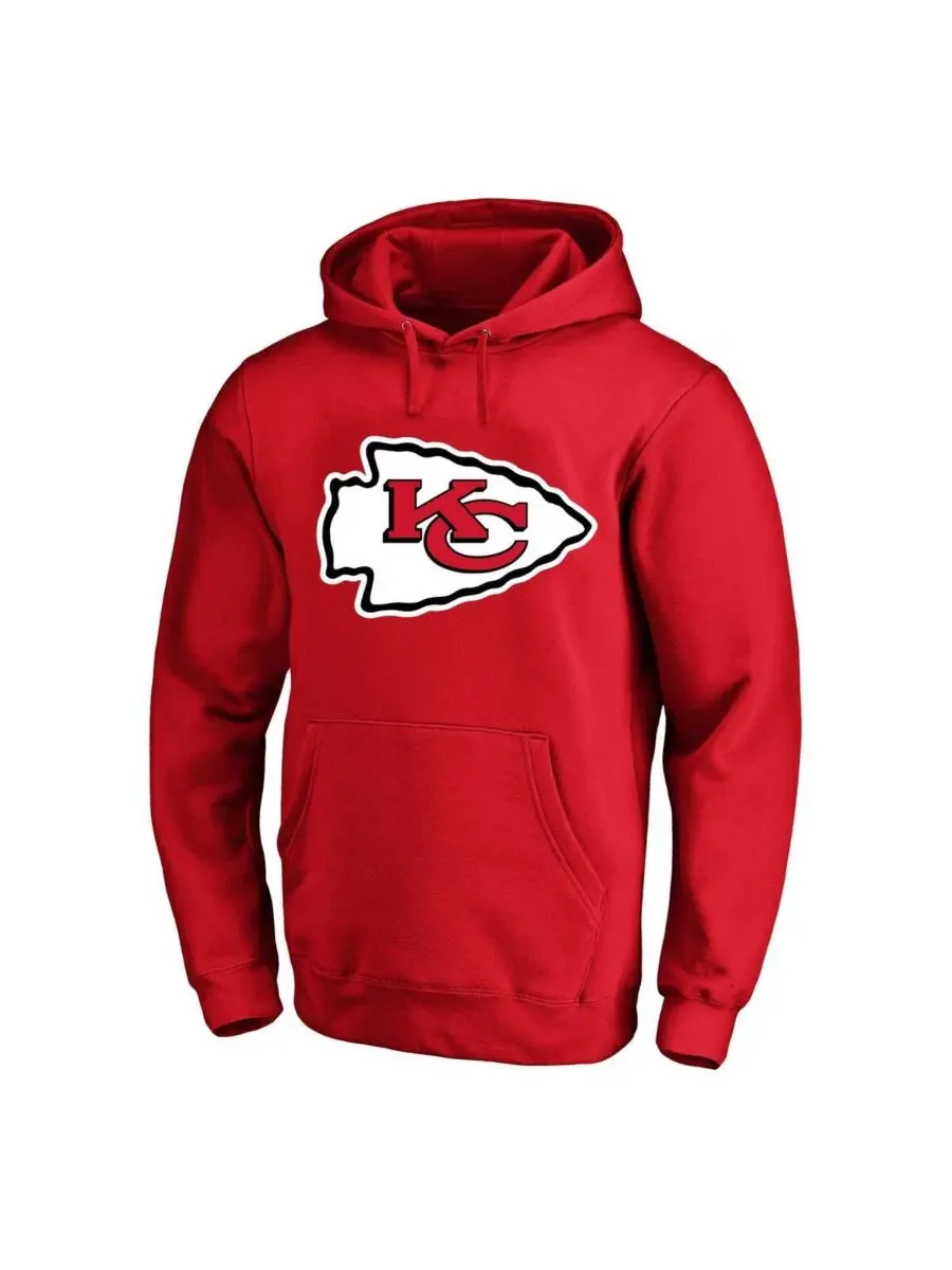 Толстовка мужская с начесом, с длинным рукавом, модель Travis Kelce Fanatics — изображение 2 из 3, красный
