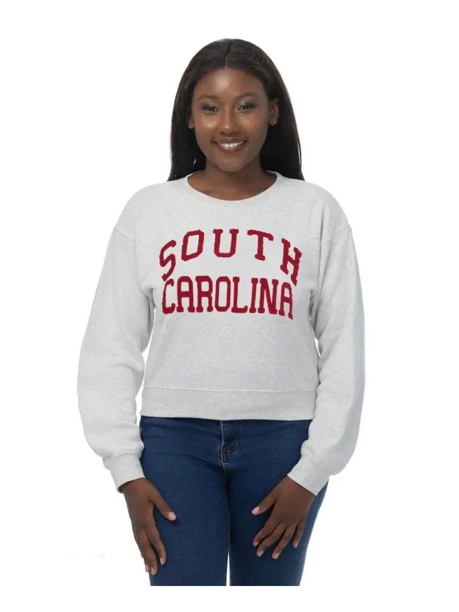Кроп-свитшот с флисовой подкладкой Chenille South Carolina Gamecocks ZooZatz — изображение 1 из 1, овсяный