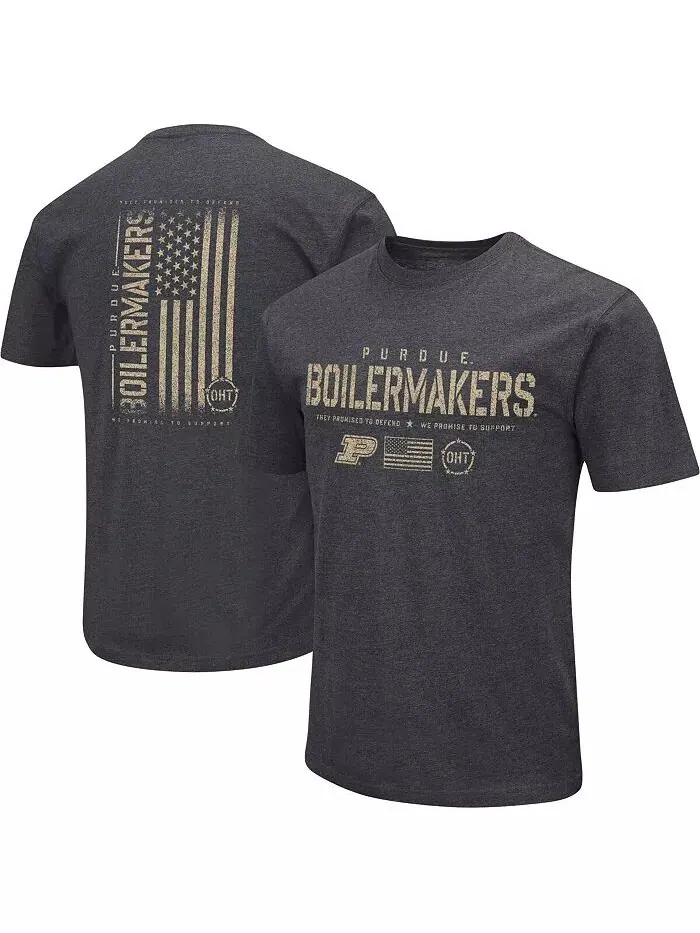 Футболка мужская Heather Black Purdue Boilermakers Big and Tall OHT в стиле милитари с — изображение 1 из 3