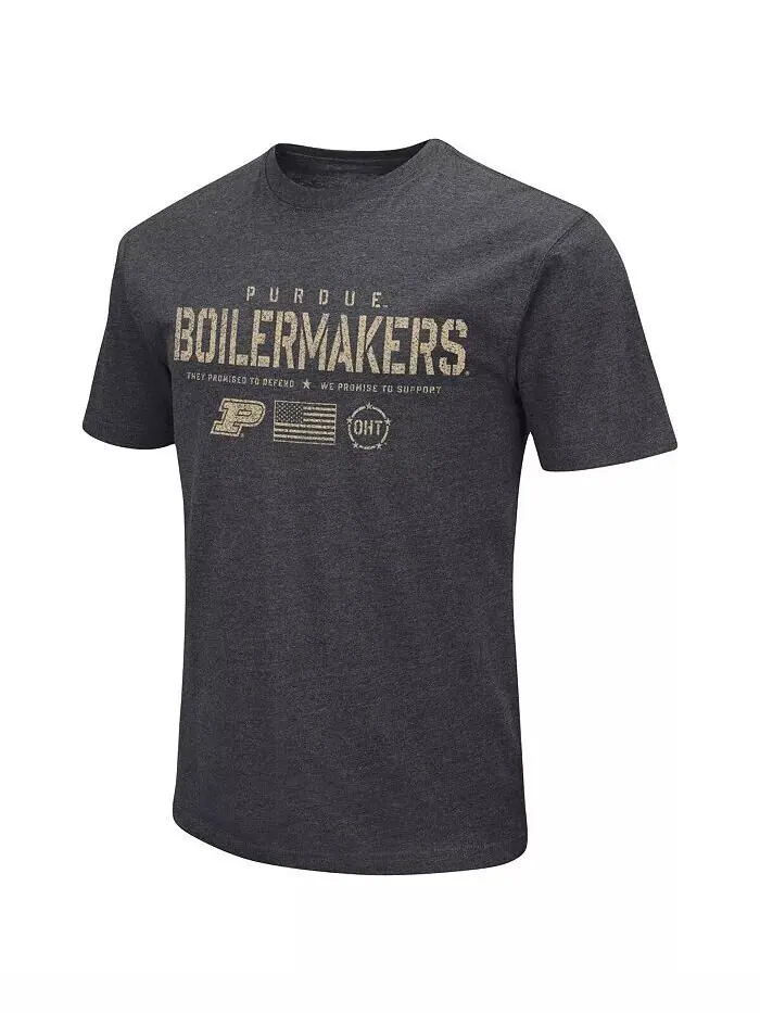 Футболка мужская Heather Black Purdue Boilermakers Big and Tall OHT в стиле милитари с — изображение 2 из 3