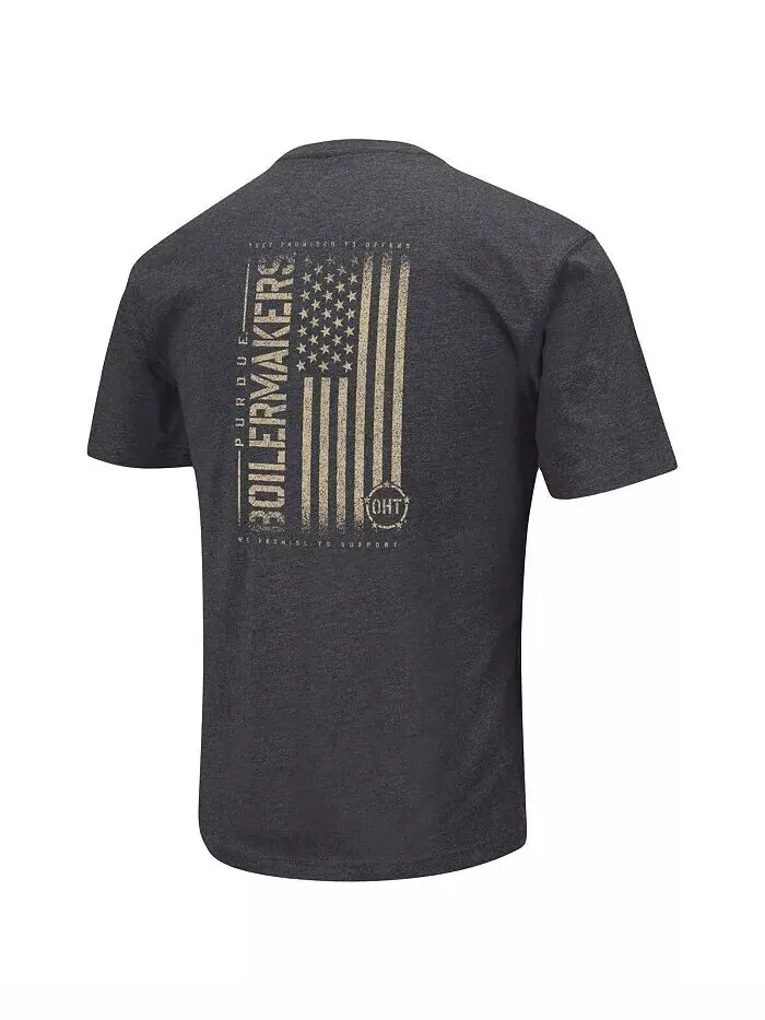 Футболка мужская Heather Black Purdue Boilermakers Big and Tall OHT в стиле милитари с — изображение 3 из 3