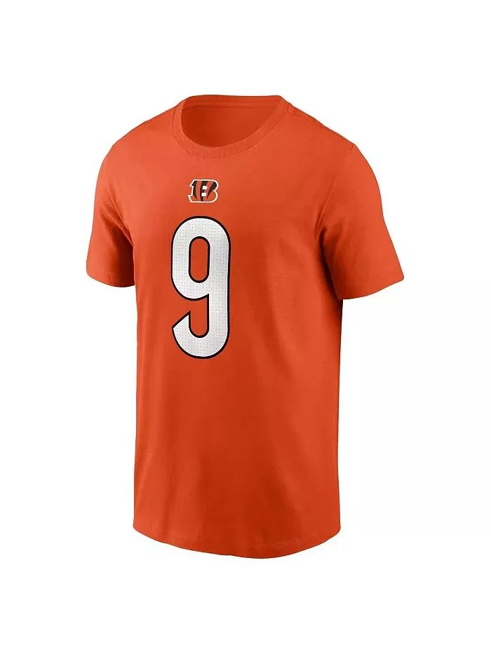 Мужская оранжевая футболка Joe Burrow Cincinnati Bengals с именем и номером игрока Nike — изображение 3 из 3
