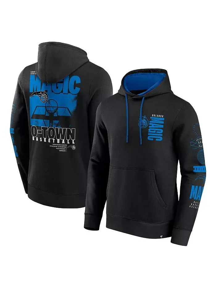 Мужская черная толстовка с капюшоном Orlando Magic Game Time Crossover Fanatics — изображение 1 из 3