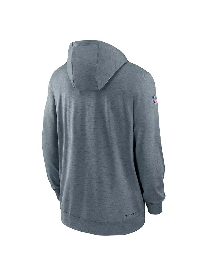 Мужская худи с молнией Philadelphia Eagles Sideline Team Pop в сером меланже Nike — изображение 2 из 3