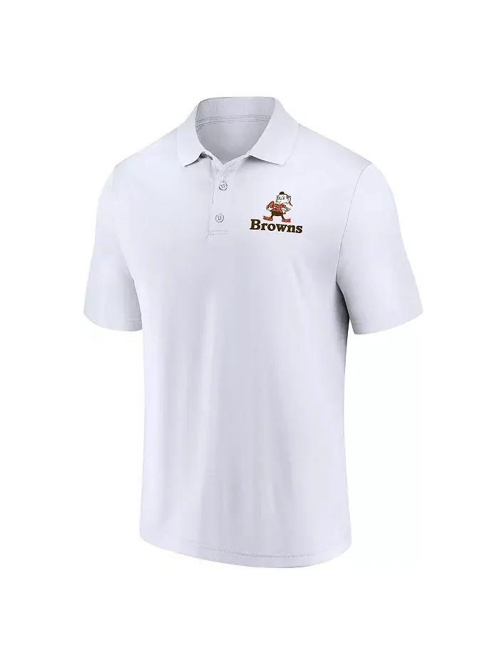 Мужской набор из двух поло Cleveland Browns Throwback белого и коричневого цветов в винтажном стиле — изображение 4 из 4