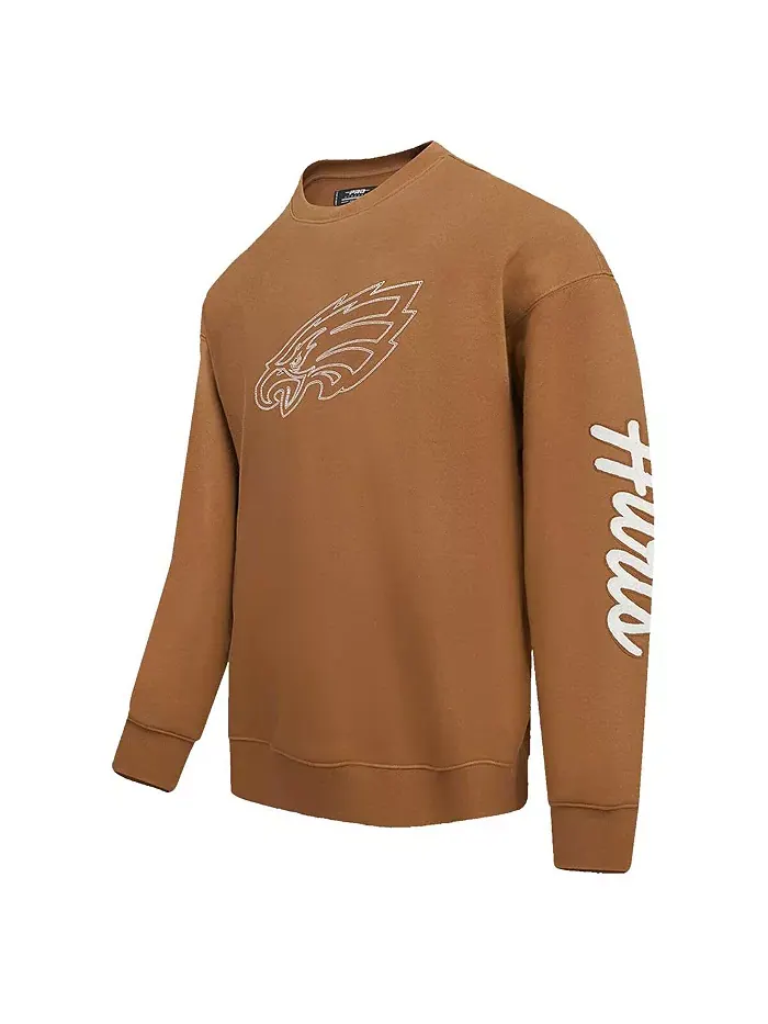 Мужской коричневый свитшот с круглым вырезом Philadelphia Eagles Jalen Hurts Pro Standard — изображение 3 из 5