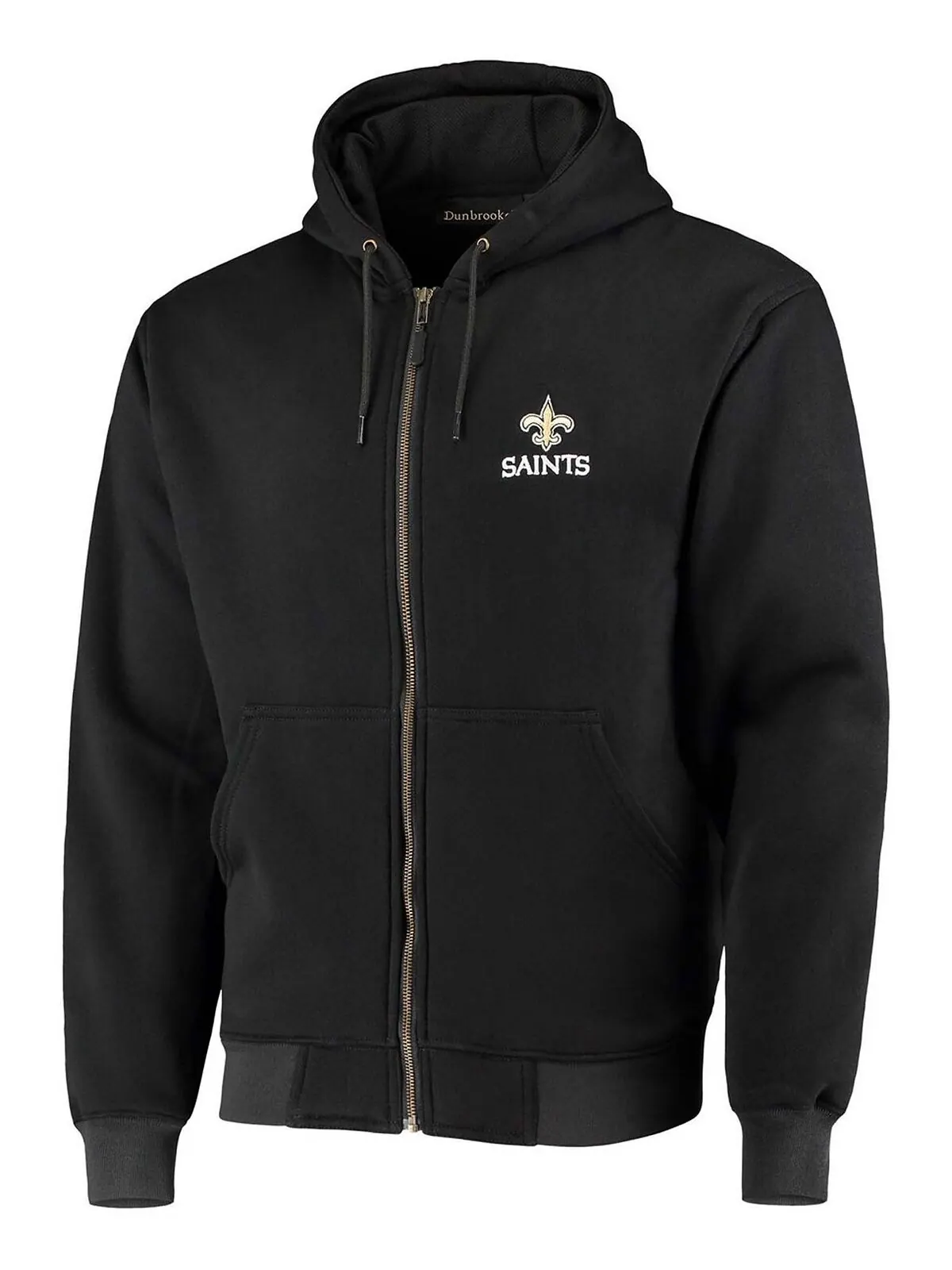 Мужская черная толстовка new orleans saints craftsman с термоподкладкой и молнией во всю длину — изображение 4 из 4, черный