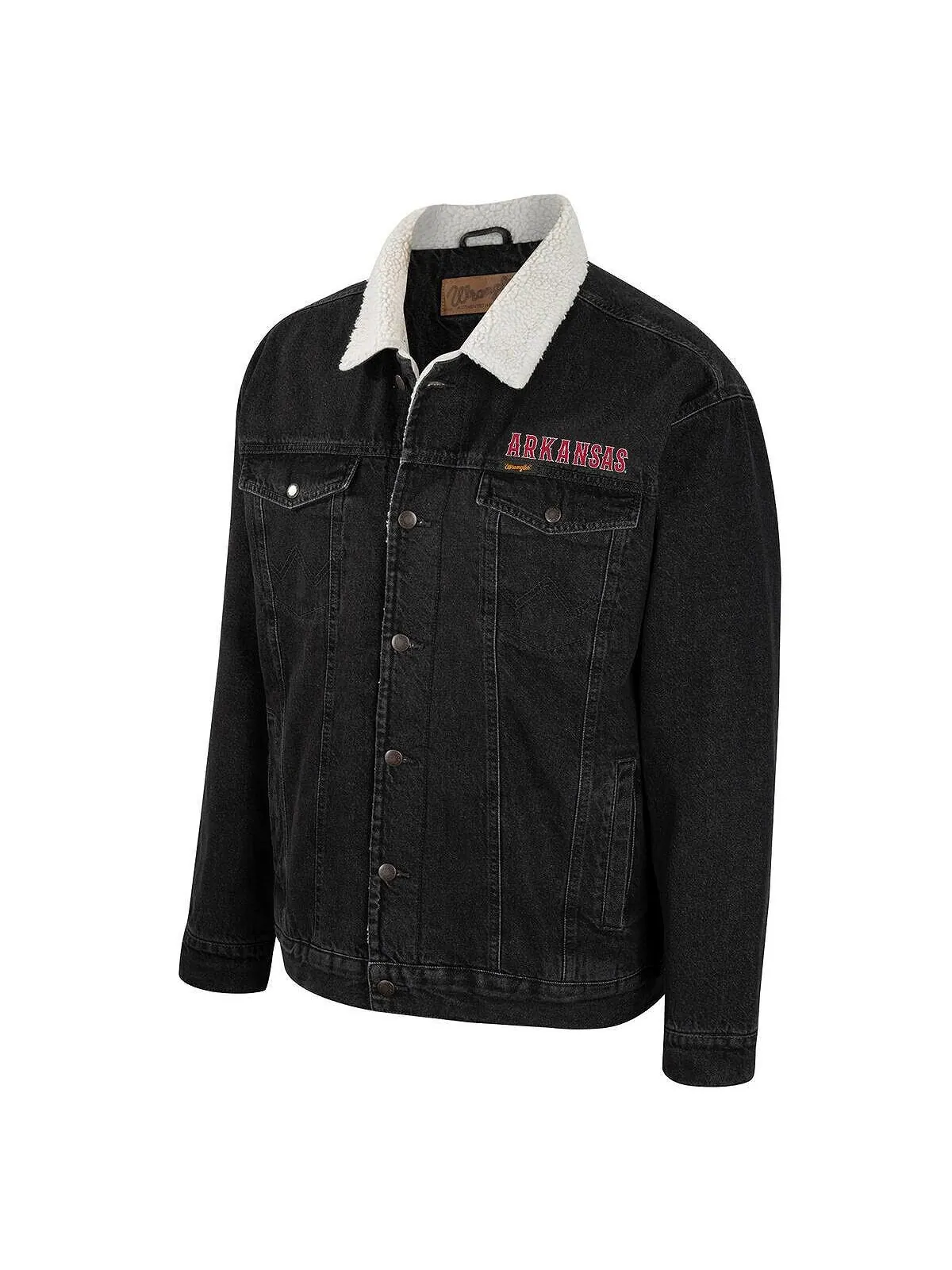 Мужская джинсовая куртка на пуговицах в стиле вестерн x Wrangler Charcoal Arkansas Razorbacks — изображение 2 из 3
