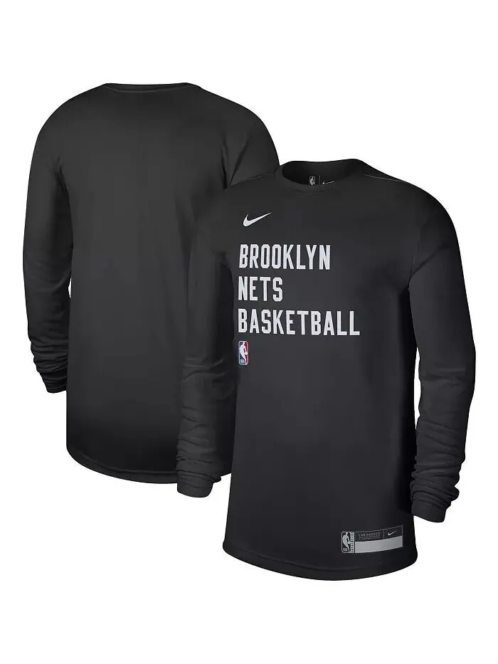 Мужская и женская черная футболка Brooklyn Nets 2023/24 Legend On-Court Practice с длинным рукавом — изображение 1 из 3
