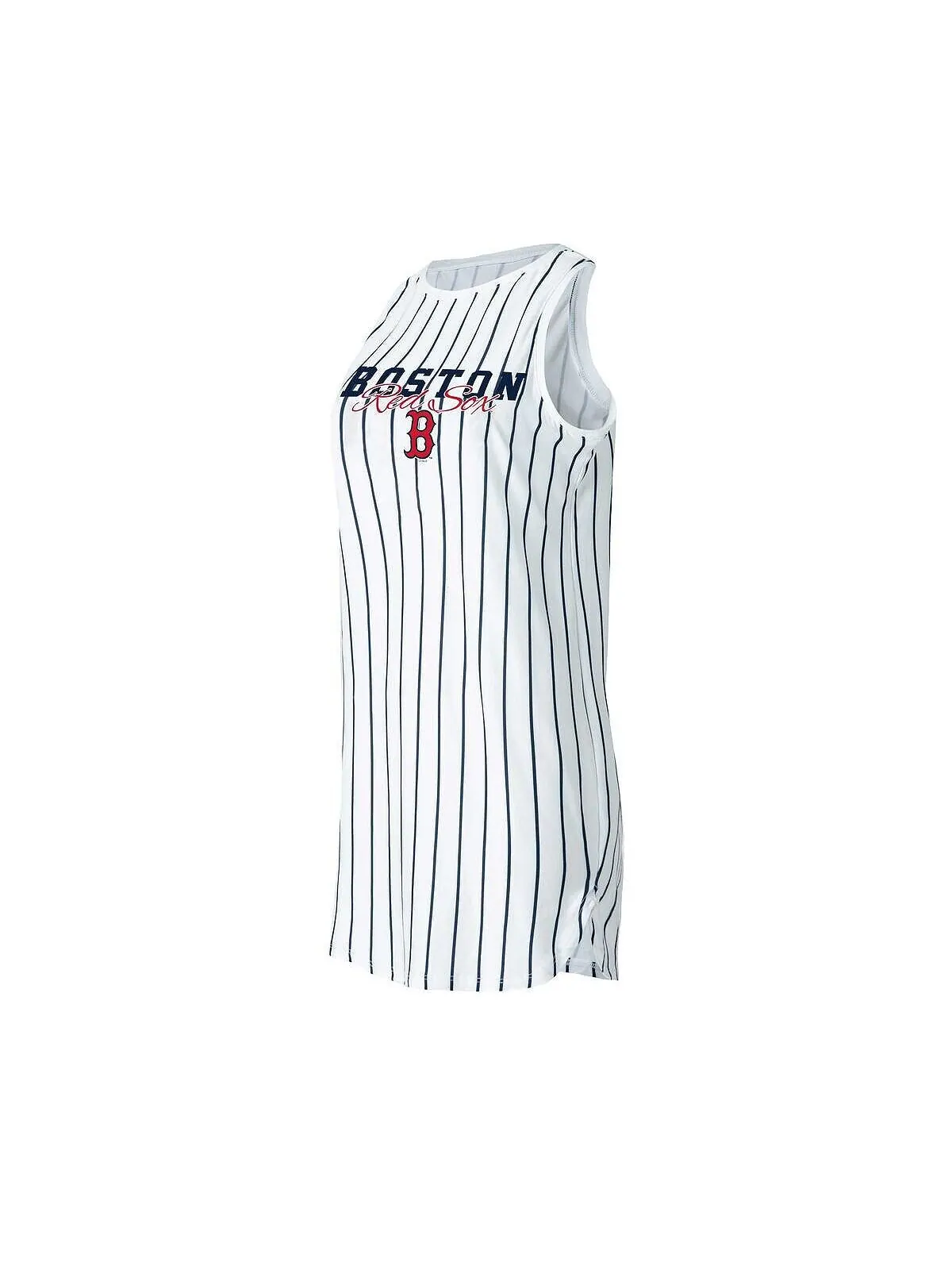 Женская белая ночная рубашка без рукавов в тонкую полоску Boston Red Sox Reel Concepts Sport — изображение 1 из 1, белый